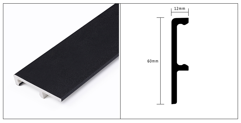 Plinthe &agrave; clipser en PVC 60*12 mm