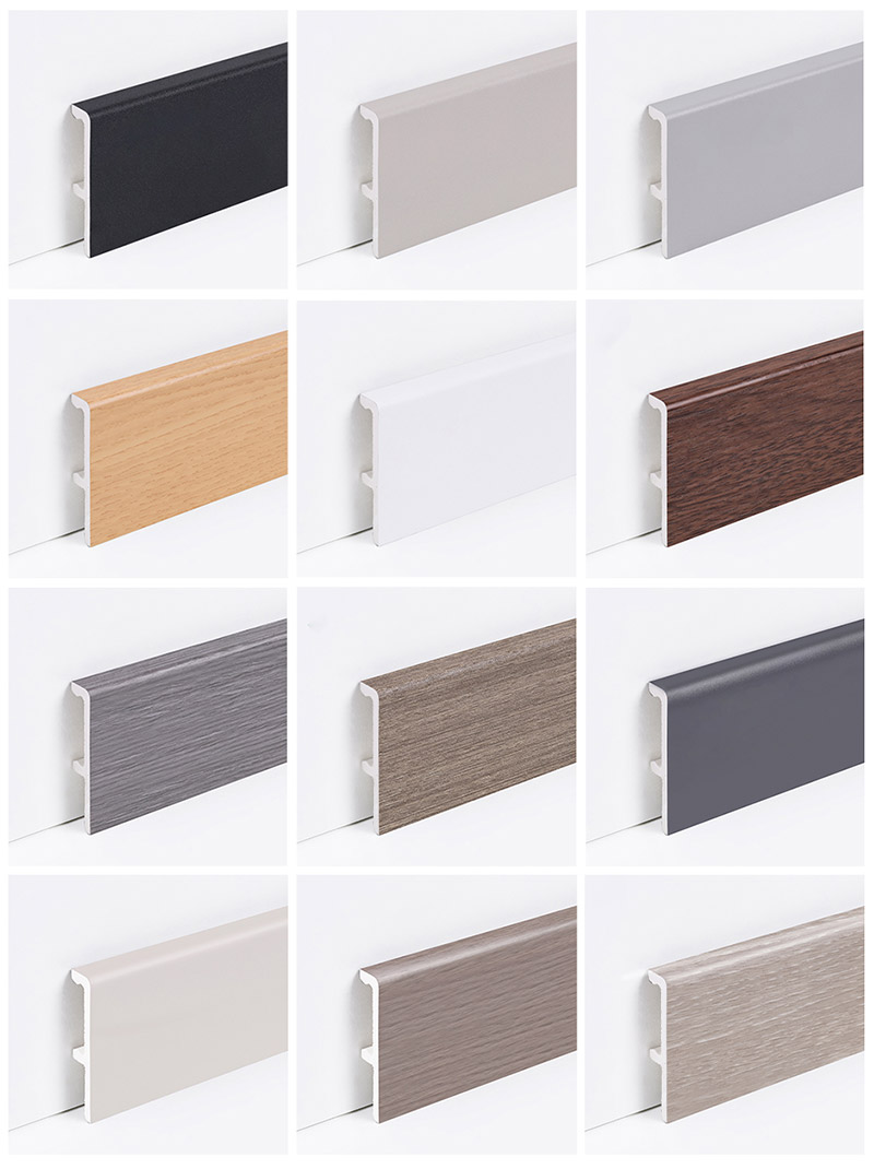 Plinthe &agrave; clipser en PVC 60*12 mm