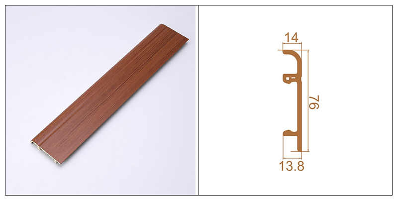 Plinthe &agrave; clipser en PVC 76*14 mm