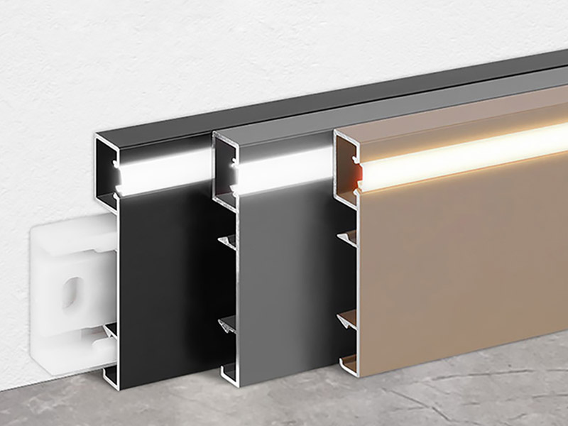 Plinthe en alliage d'aluminium LED 80*9mm