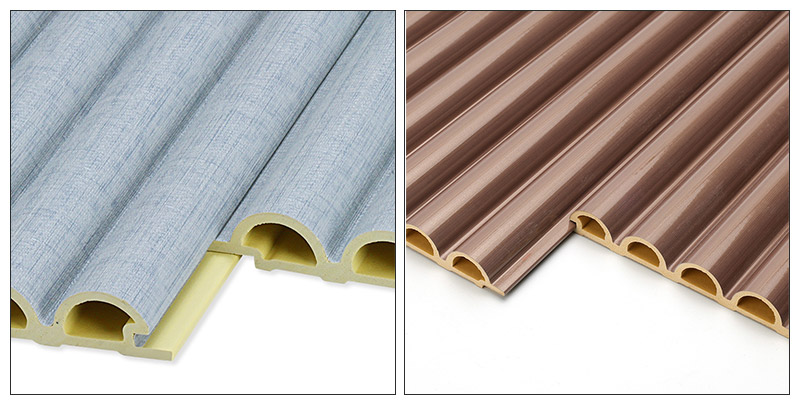 Panneau mural WPC de conception en demi-cercle de 158 * 15 mm