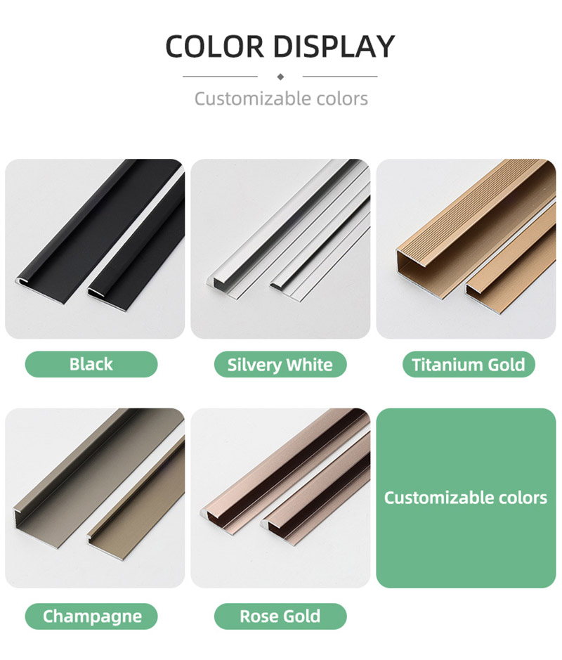 Garniture de bord de plancher en aluminium en forme de C