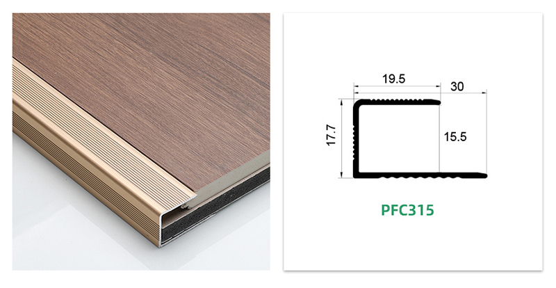 Garniture de bord de plancher en aluminium &agrave; canal C