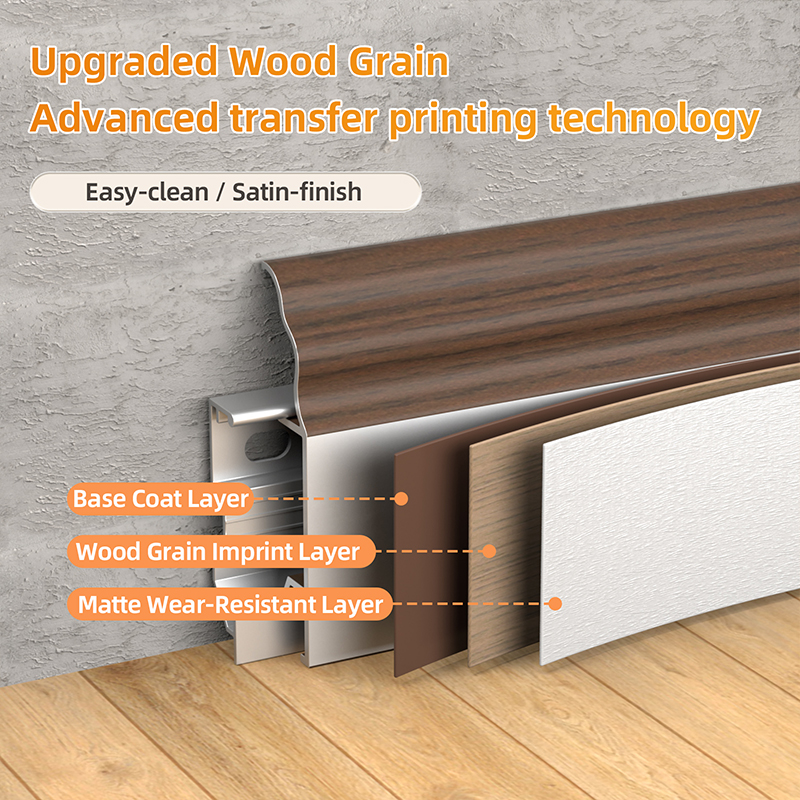 Plinthe en aluminium de style français 70*12 mm