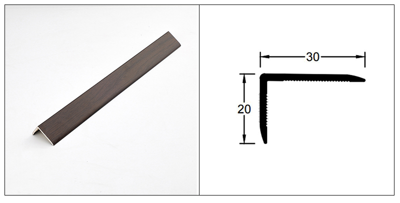 Bande de bord de sol en PVC en forme de L 30*20 mm