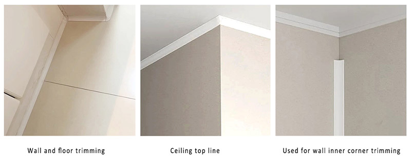 Bandes de bord d'angle int&eacute;rieur en PVC 20*20 mm