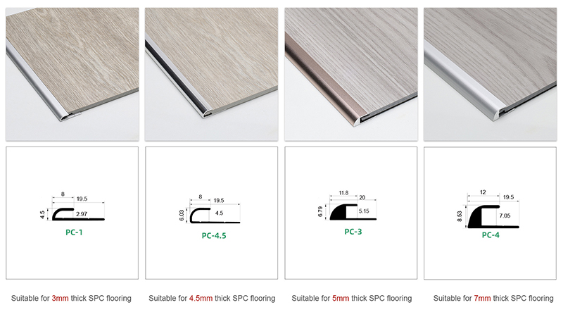 Garniture de plancher en forme de C