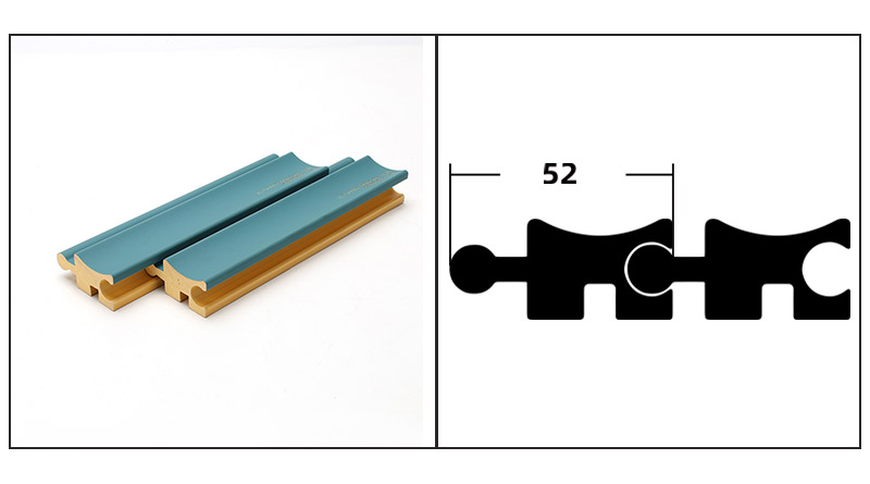 Panneaux muraux cannel&eacute;s rotatifs en PVC de 52 * 25 mm