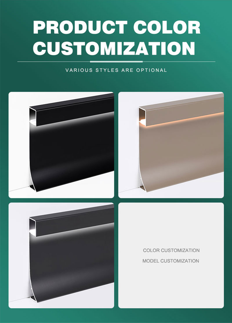 Plinthe en aluminium LED 80*9mm