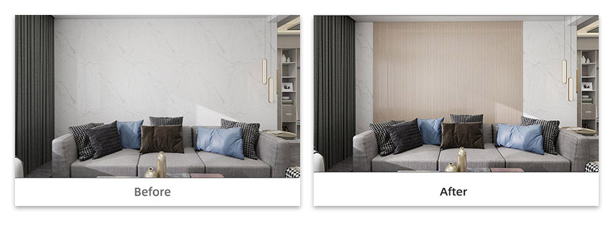 panneau mural demi-rond massif finition marbre blanc dor&eacute;