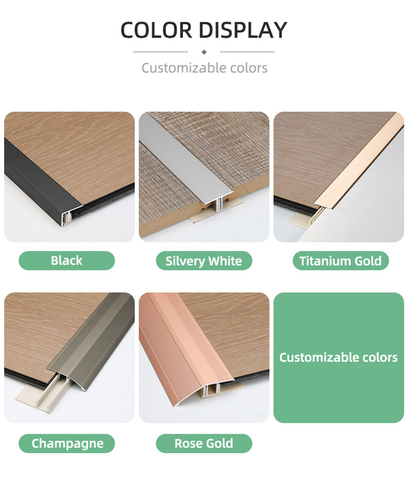 Profil&eacute; d'extr&eacute;mit&eacute; en aluminium pour rev&ecirc;tement de sol stratifi&eacute;