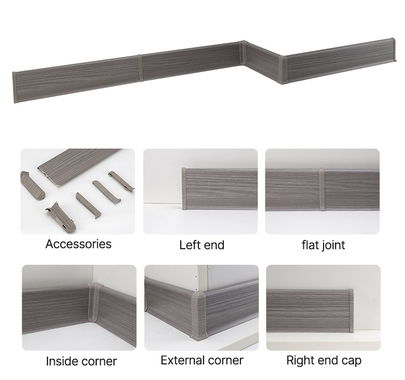 Plinthe de sol en PVC 70*15 mm avec accessoires