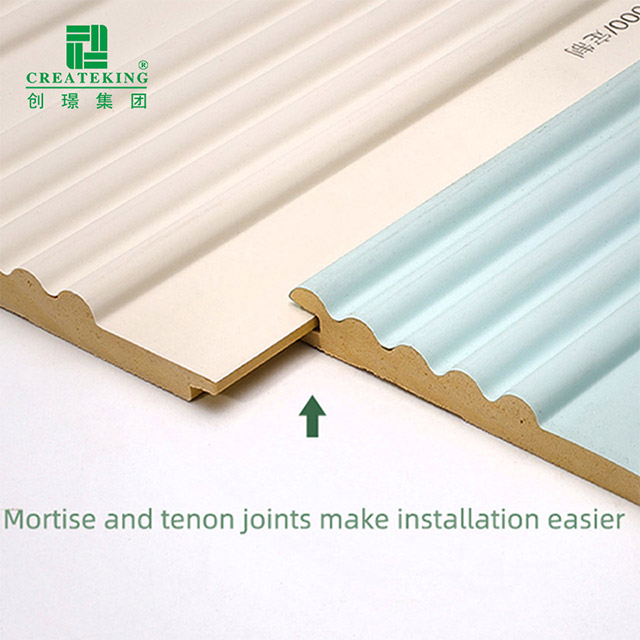 Panneau mural cannelé solide incurvé de 164 * 7,8 mm