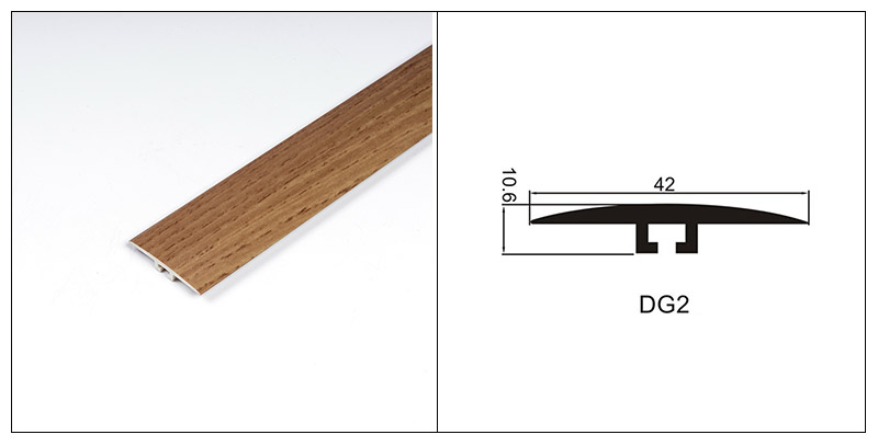 Bande de seuil de porte en PVC aspect bois 42 x 6,6 mm.