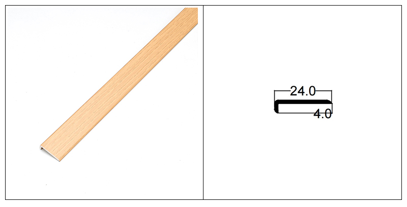 Bande de bord de sol SPC en forme de L de 24 x 4 mm.