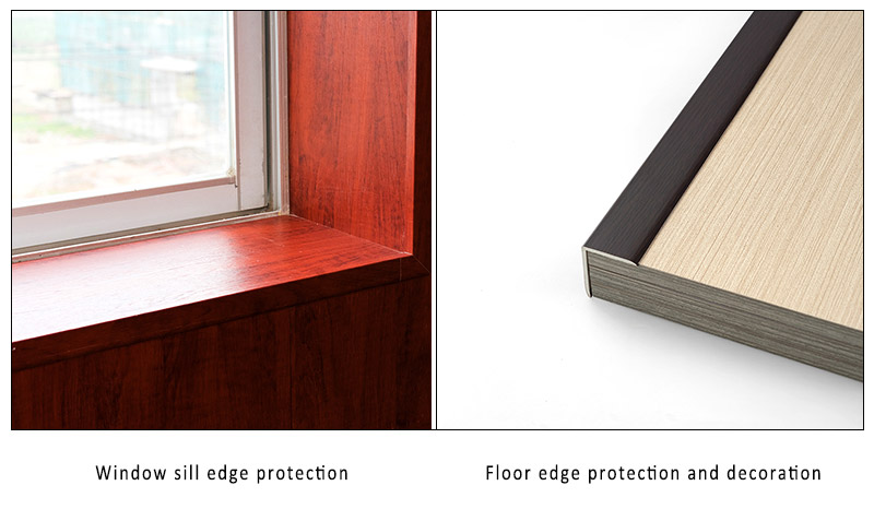 Protecteur d'angle de plancher en bois massif PVC en forme de L 32*28mm