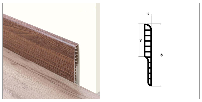 Plinthe ronde de crayon de PVC de 95*12mm
