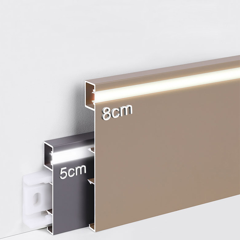 Plinthe en alliage d'aluminium LED 80*9mm