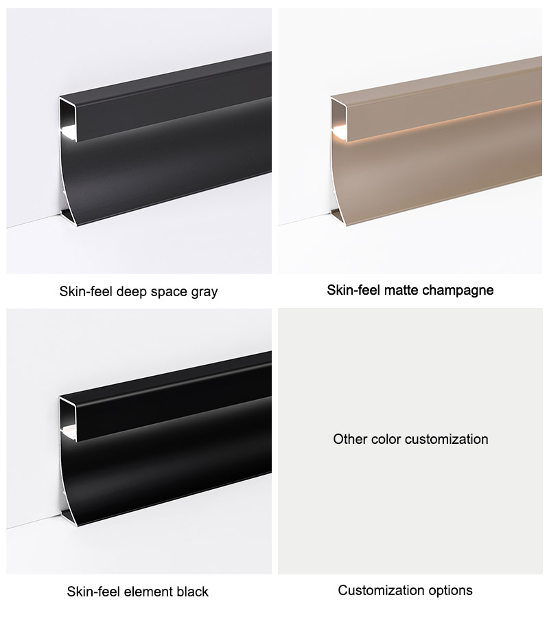 Plinthe en aluminium LED 50*9mm