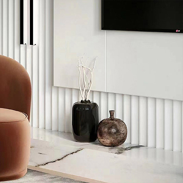 Panneaux muraux cannelés à arc intérieur en forme de vague de 128 * 15 mm