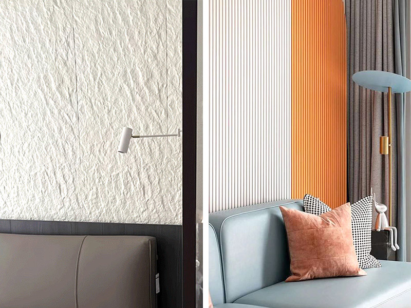 panneau en pierre tendre et un panneau mural en PVC