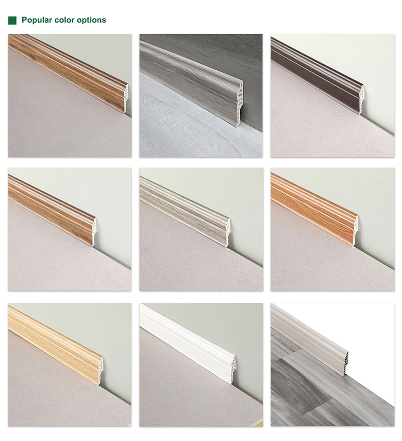 Plinthe creuse multi-cavit&eacute; en PVC 70*16 mm
