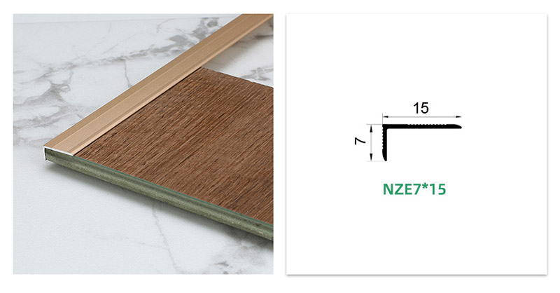 Garniture de bord de plancher en aluminium en forme de L
