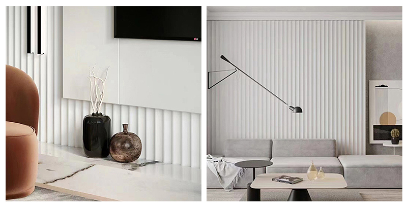 Panneaux muraux cannel&eacute;s &agrave; arc int&eacute;rieur en forme de vague de 128 * 15 mm