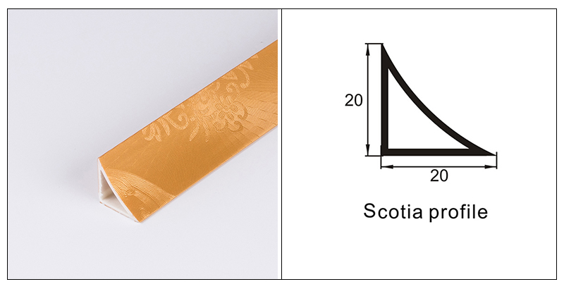 Garnitures de bord d'angle int&eacute;rieur en PVC 20*20 mm
