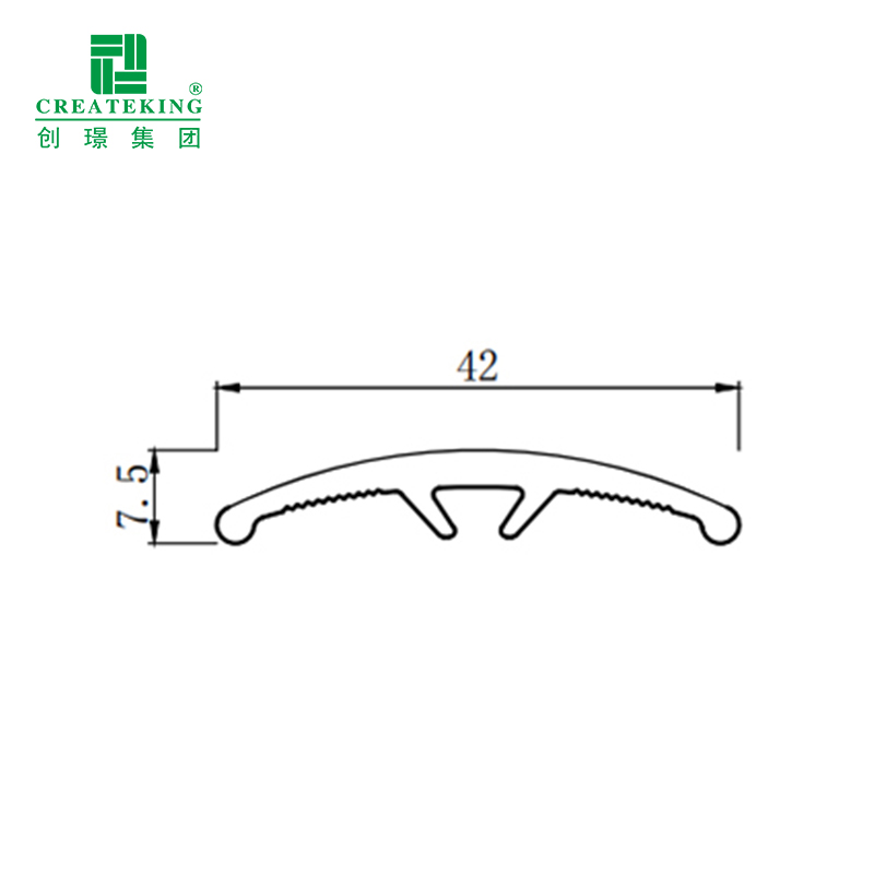 Bande de transition de seuil en forme d'arc en PVC 42*7,5 mm 