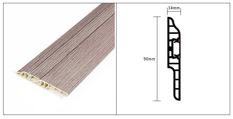 Plinthe &agrave; ongles cach&eacute;e en PVC 90*14mm