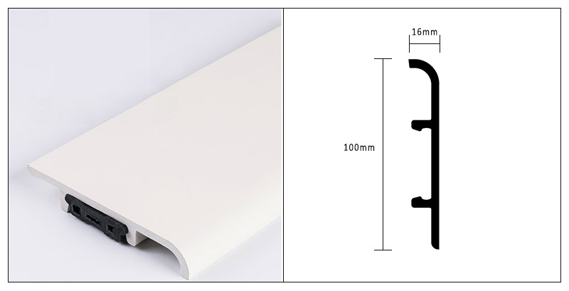 Plinthe &agrave; clipser en PVC 100*16 mm
