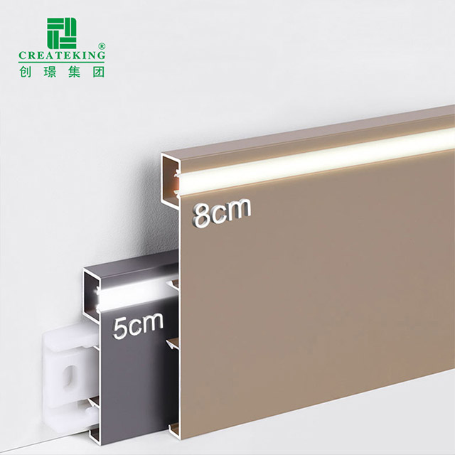 Plinthe en alliage d'aluminium LED 80*9mm