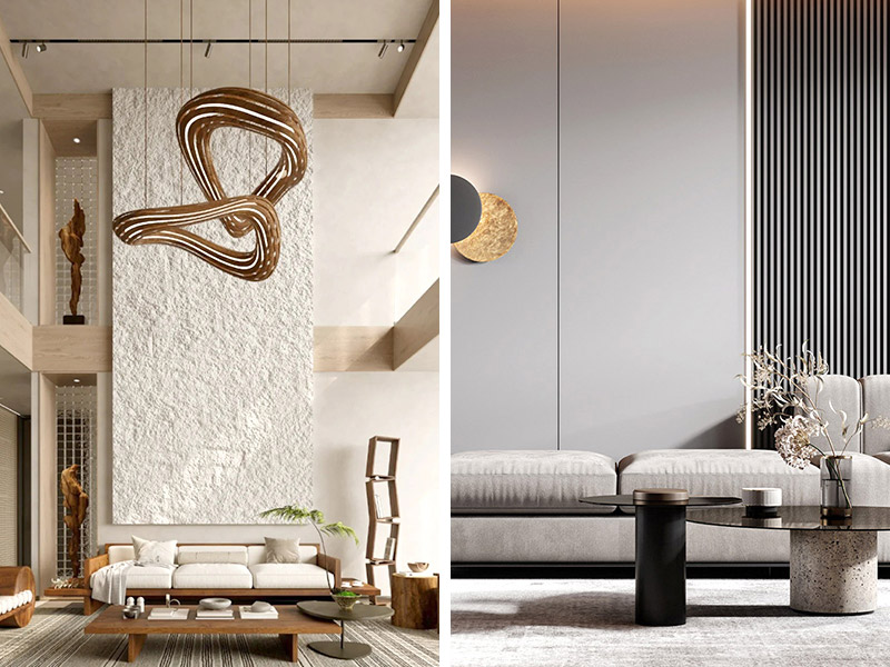 panneau en pierre tendre et un panneau mural en PVC