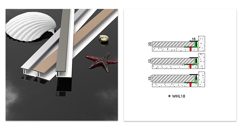 Garniture de bord de sol en alliage d'aluminium simple face en forme de T de 18 x 11,3 mm