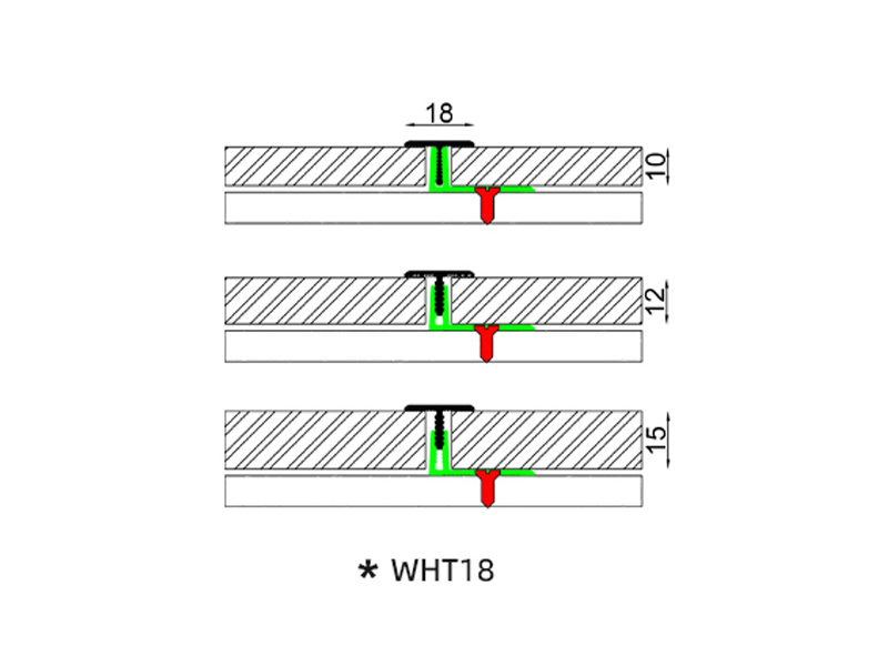 Garniture de bord en alliage d'aluminium en forme de T de 18 x 11,4 mm.