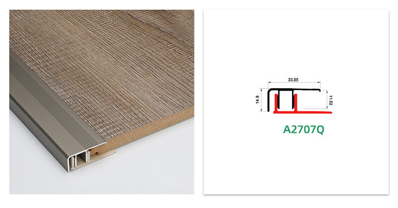 Profil&eacute; d'extr&eacute;mit&eacute; en aluminium pour rev&ecirc;tement de sol stratifi&eacute;