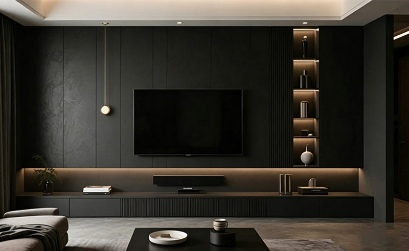 Id&eacute;es de conception de mur de fond de t&eacute;l&eacute;vision
