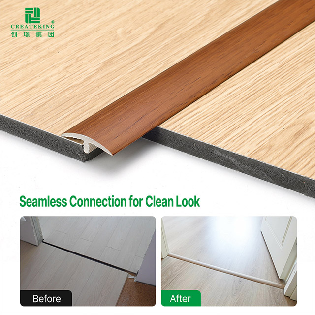 Bandes de transition de sol SPC en forme de T de 25 * 4 mm