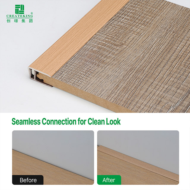 Garnitures de bord de revêtement de sol en PVC en forme de F de 30 * 10,5 mm