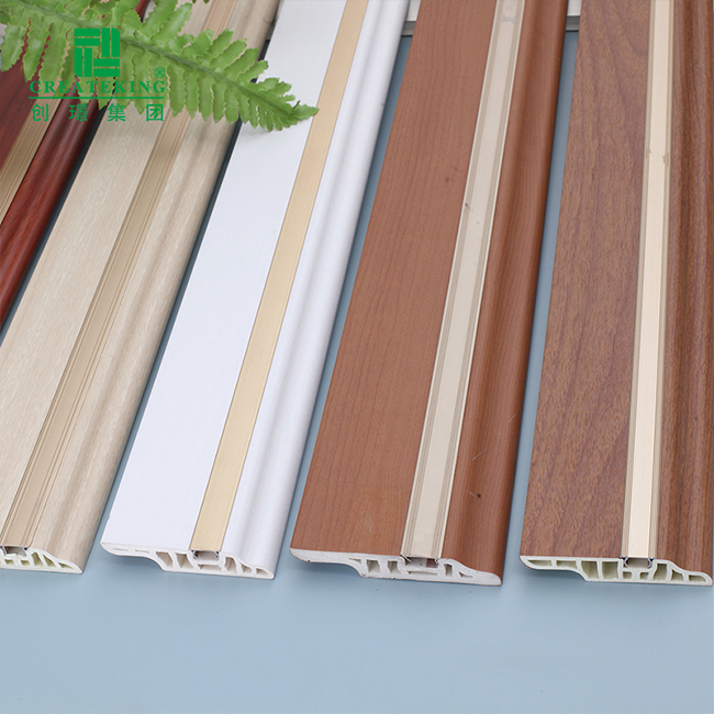 Fabricant de Foshan Plinthes murales en PVC à grain de bois OEM