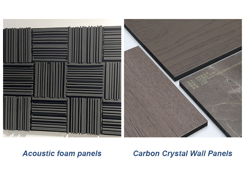 La différence entre les panneaux de mousse acoustique et les panneaux de paroi en cristal de carbone: un guide complet