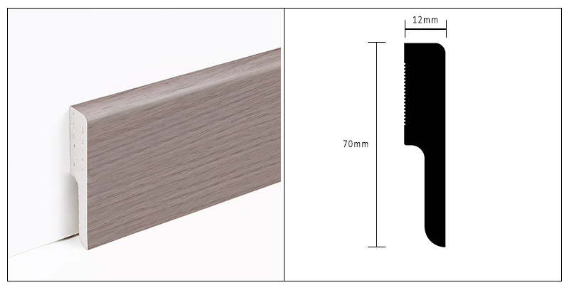 Plinthe en PVC solide 60*12 mm