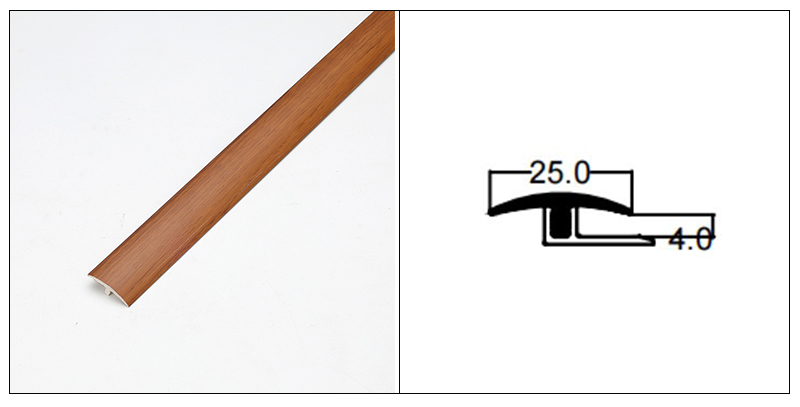 Bandes de transition de sol SPC en forme de T de 25 * 4 mm