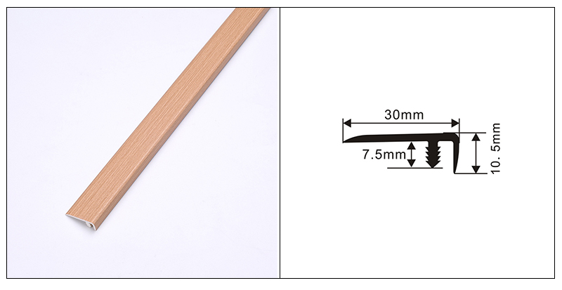 Bandes de bord de sol en PVC en forme de F de 30 x 10,5 mm