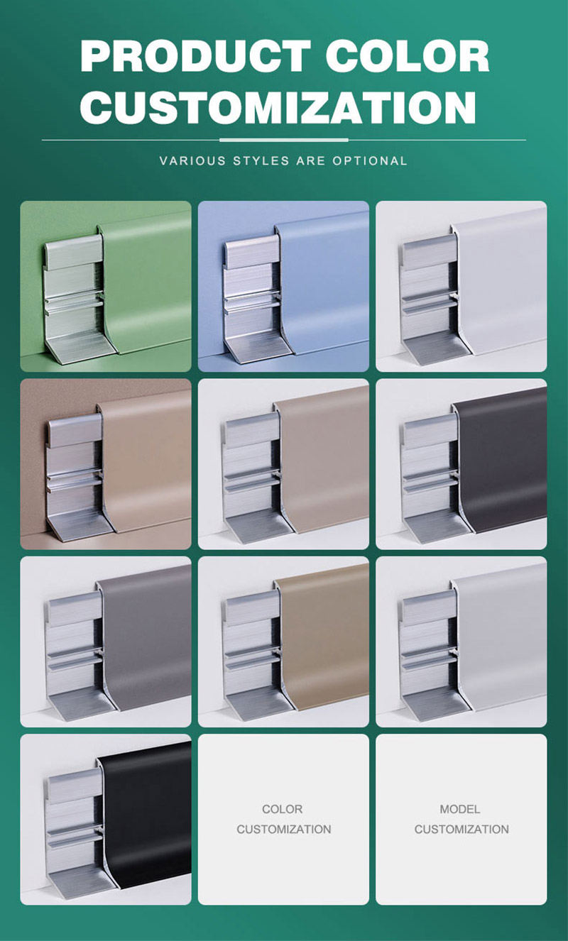 Plinthe de plancher en aluminium de 40*9mm