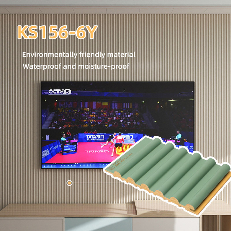 Panneau mural solide demi-rond ext&eacute;rieur en PVC 156*12,8 mm