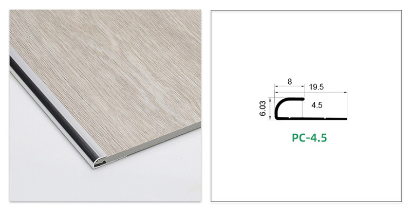 Garniture de bord de plancher en m&eacute;tal en forme de C