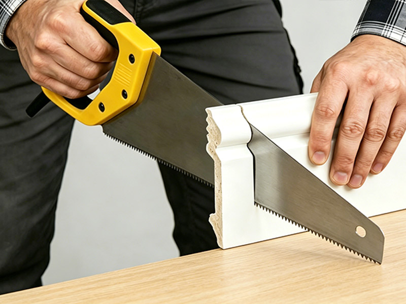 Comment couper une plinthe en polystyrène ?
