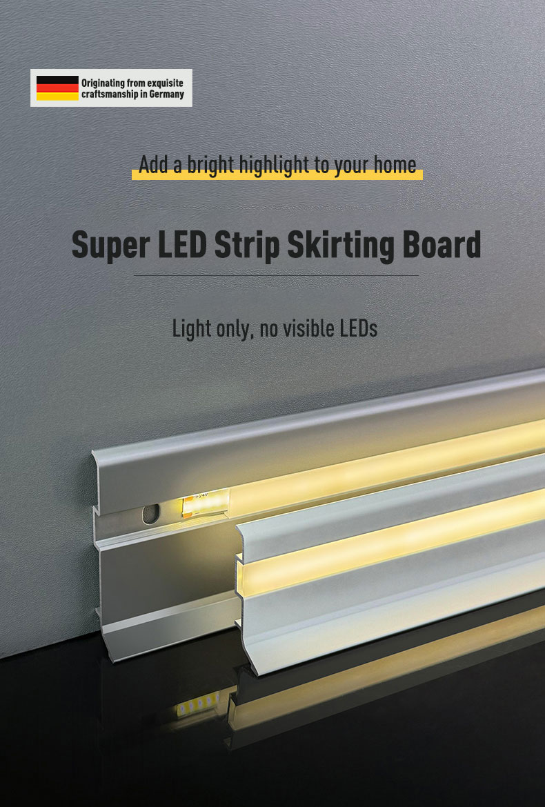 Plinthe Flexible LED PVC WPC, bande de décoration murale auto-adhésive pour la décoration de la maison DIY